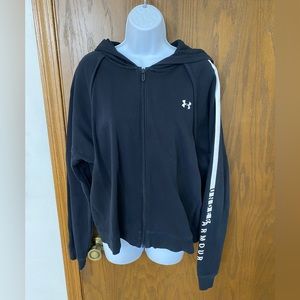 Women’s, Under Armour, XLARGE, Navy Blue With White Trim Full Zip Hoodie